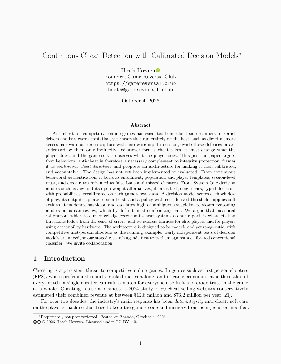 First page of the paper, showing the title, author and abstract